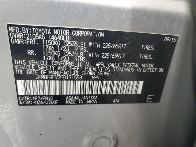 Photo 14 from auction – 2015 TOYOTA RAV4 LE with VIN JTMBFREV2FD171558