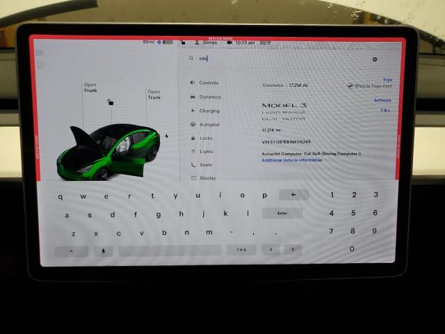 Photo 9 from auction – 2022 TESLA MODEL 3 with VIN 5YJ3E1EB1NF115245