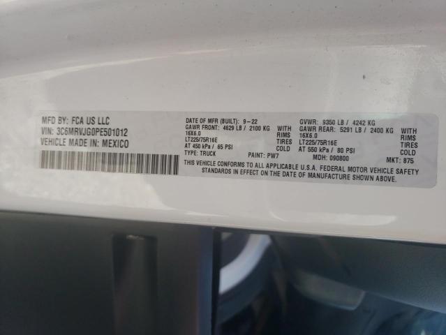 Photo 14 from auction – 2023 RAM PROMASTER with VIN 3C6MRVJG0PE501012