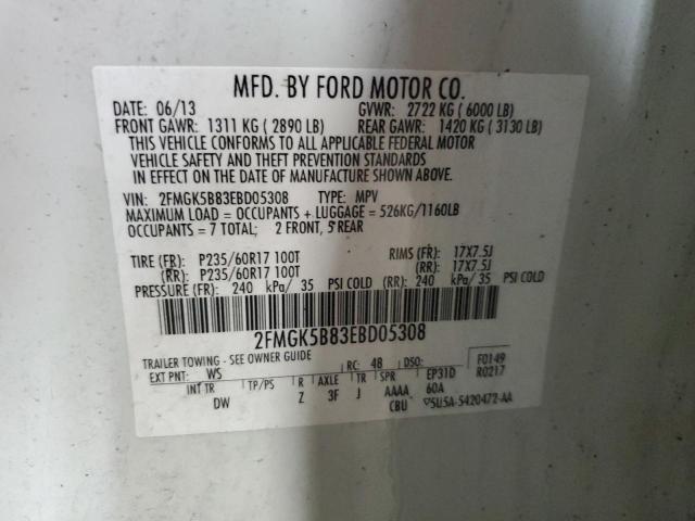 Photo 14 from auction – 2014 FORD FLEX SE with VIN 2FMGK5B83EBD05308
