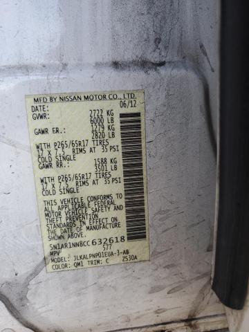 Photo 14 from auction – 2012 NISSAN PATHFINDER with VIN 5N1AR1NN8CC632618