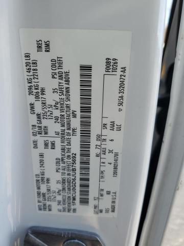Photo 14 from auction – 2018 FORD ESCAPE SE with VIN 1FMCU0GD6JUB75692
