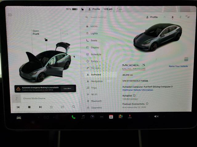 Photo 9 from auction – 2020 TESLA MODEL 3 with VIN 5YJ3E1EC5LF714588