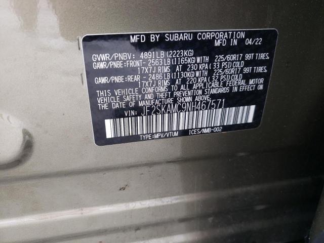 Photo 14 from auction – 2022 SUBARU FORESTER W with VIN JF2SKAMC9NH467571
