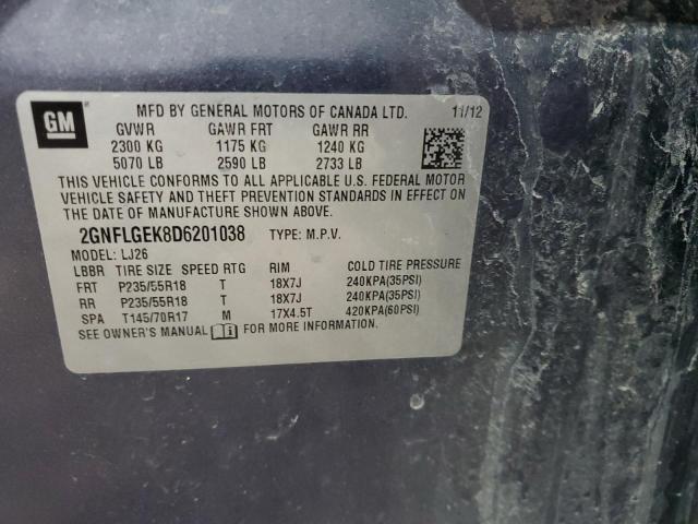 Photo 14 from auction – 2013 CHEVROLET EQUINOX LT with VIN 2GNFLGEK8D6201038