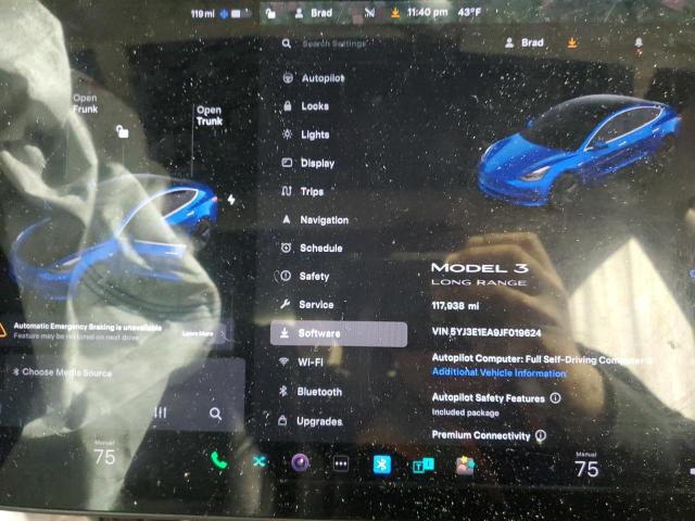 Photo 9 from auction – 2018 TESLA MODEL 3 with VIN 5YJ3E1EA9JF019624