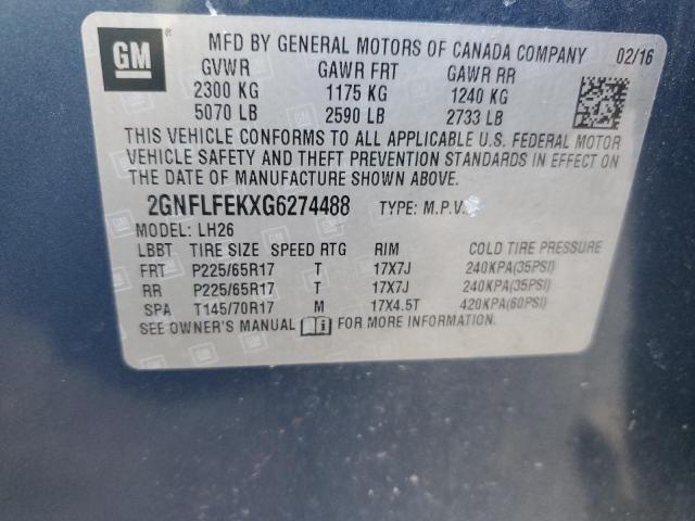 Photo 14 from auction – 2016 CHEVROLET EQUINOX LT with VIN 2GNFLFEKXG6274488