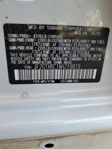 Photo 14 from auction – 2022 SUBARU CROSSTREK with VIN JF2GTHRC1NH219819