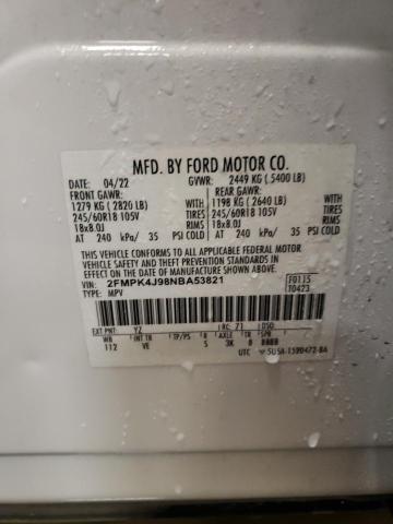 Photo 14 from auction – 2022 FORD EDGE SEL with VIN 2FMPK4J98NBA53821