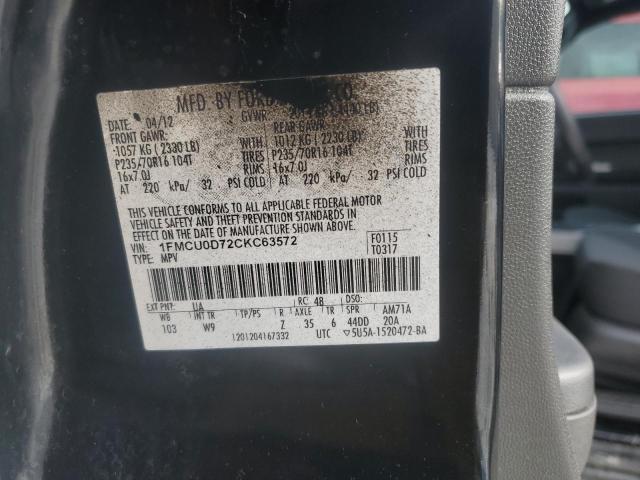 Photo 14 from auction – 2012 FORD ESCAPE XLT with VIN 1FMCU0D72CKC63572