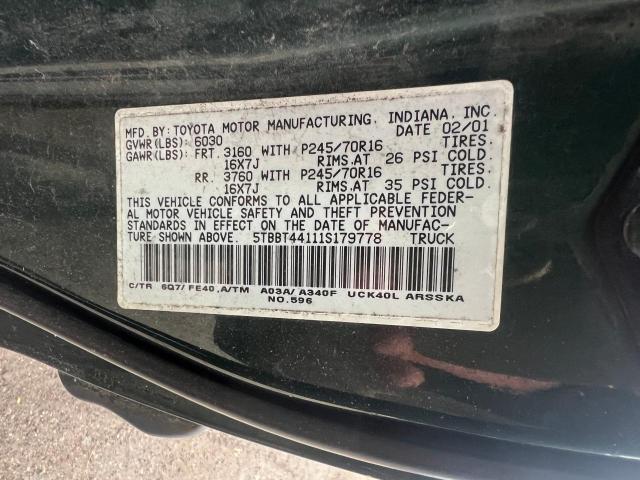 Photo 10 from auction – 2001 TOYOTA TUNDRA ACC with VIN 5TBBT44111S179778