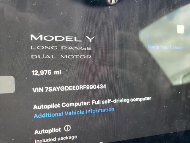 Photo 9 from auction – 2024 TESLA MODEL Y with VIN 7SAYGDEE0RF990434