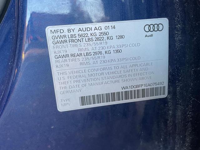 Photo 10 from auction – 2014 AUDI Q5 PREMIUM with VIN WA1DGBFP1EA075492