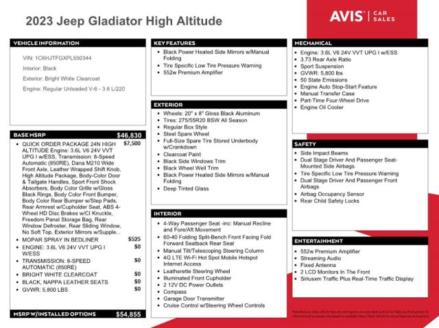 Photo 12 from auction – 2023 JEEP GLADIATOR with VIN 1C6HJTFGXPL550344