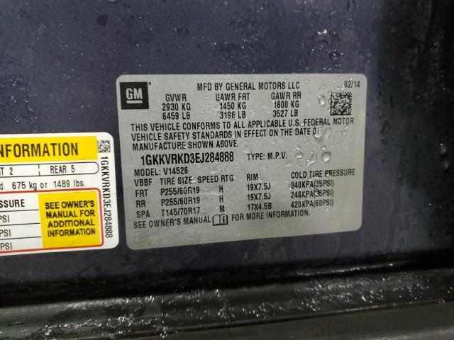 Zdjęcie 14 z aukcji – 2014 GMC ACADIA SLT z VIN 1GKKVRKD3EJ284888