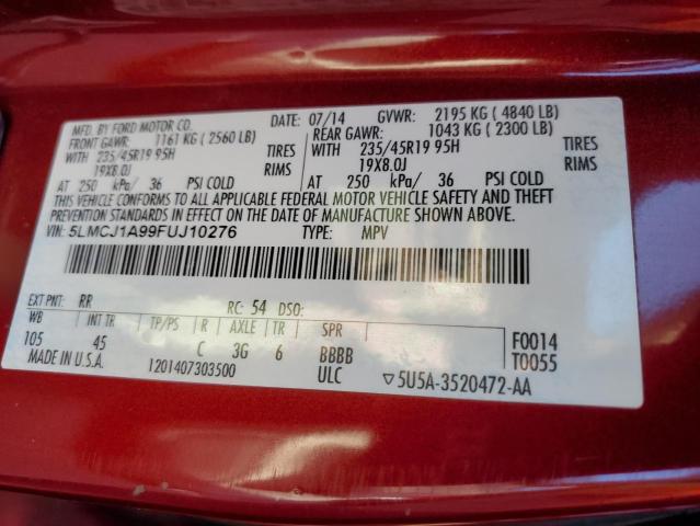 Photo 14 from auction – 2015 LINCOLN MKC with VIN 5LMCJ1A99FUJ10276