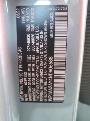 Photo 14 from auction – 2022 PORSCHE CAYENNE with VIN WP1AA2AY4NDA06688