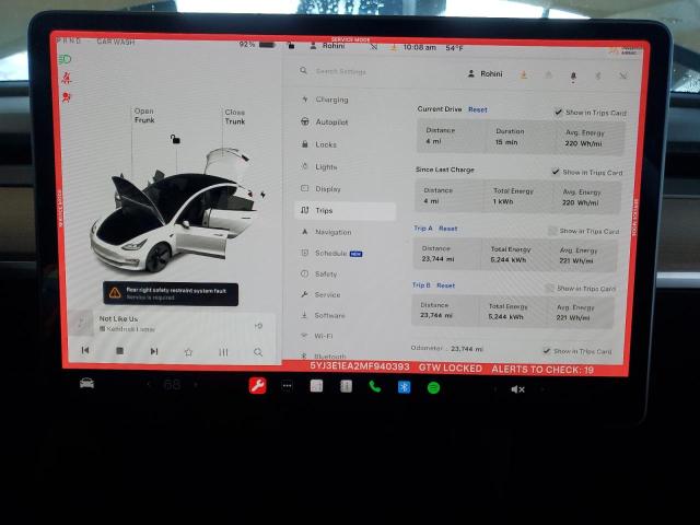 Photo 9 from auction – 2021 TESLA MODEL 3 with VIN 5YJ3E1EA2MF940393