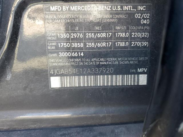 Photo 14 from auction – 2002 MERCEDES-BENZ ML 320 with VIN 4JGAB54E12A337920
