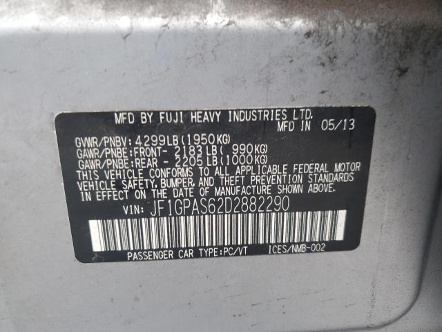 Photo 14 from auction – 2013 SUBARU IMPREZA SP with VIN JF1GPAS62D2882290