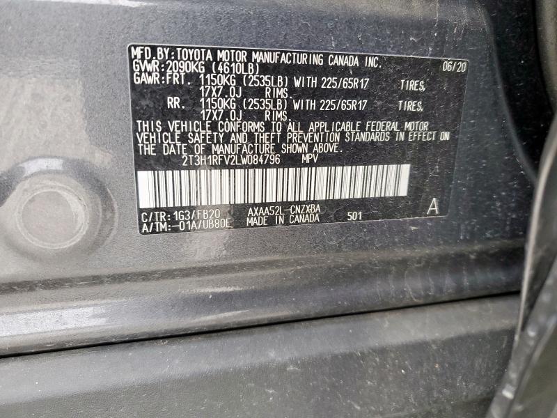 Photo 14 from auction – 2020 TOYOTA RAV4 LE with VIN 2T3H1RFV2LW084796