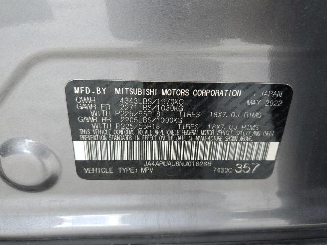 Photo 14 from auction – 2022 MITSUBISHI OUTLANDER with VIN JA4APUAU6NU016268
