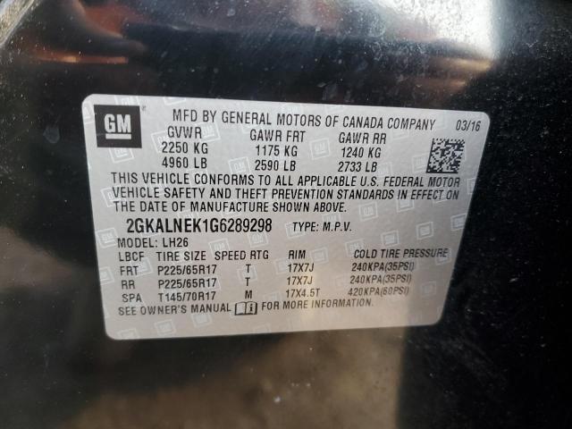 Photo 14 from auction – 2016 GMC TERRAIN SL with VIN 2GKALNEK1G6289298