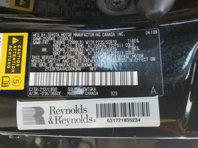 Photo 14 from auction – 2010 LEXUS RX 350 with VIN 2T2ZK1BAXAC004346