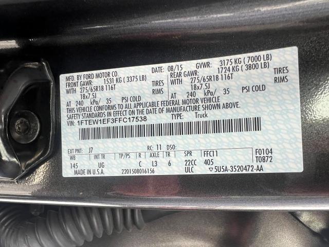 Photo 10 from auction – 2015 FORD F150 SUPER with VIN 1FTEW1EF3FFC17538