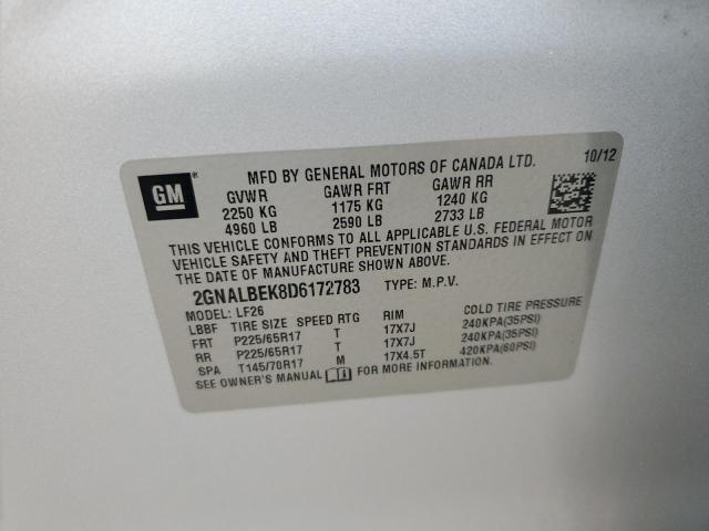 Photo 14 from auction – 2013 CHEVROLET EQUINOX LS with VIN 2GNALBEK8D6172783