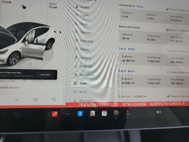 Photo 9 from auction – 2023 TESLA MODEL Y with VIN 7SAYGDEEXPF615731