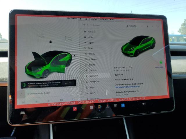 Снимка 9 от търг – 2018 TESLA MODEL 3 с VIN 5YJ3E1EA7JF156951