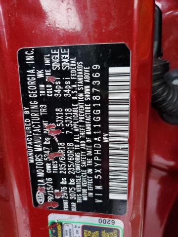 Photo 14 from auction – 2016 KIA SORENTO EX with VIN 5XYPHDA11GG187369