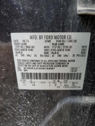 Photo 14 from auction – 2013 FORD EDGE SEL with VIN 2FMDK3JC9DBC84587