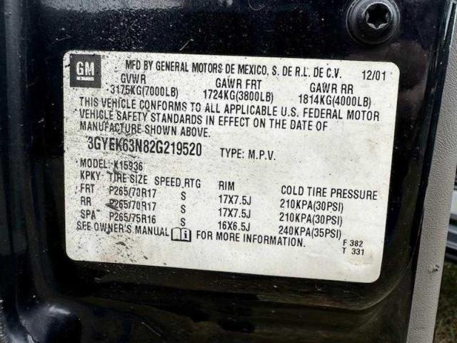 Photo 10 from auction – 2002 CADILLAC ESCALADE E with VIN 3GYEK63N82G219520