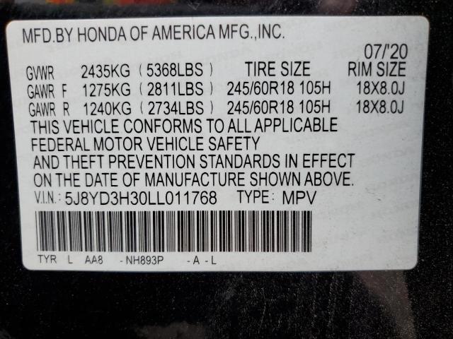 Photo 14 from auction – 2020 ACURA MDX with VIN 5J8YD3H30LL011768