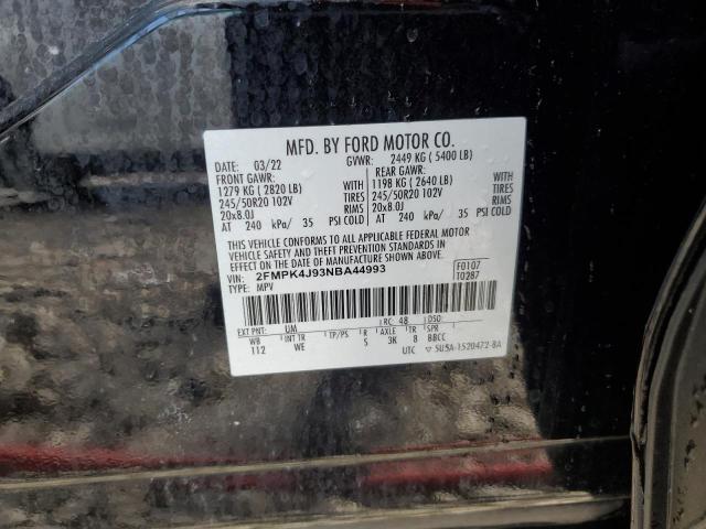 Photo 14 from auction – 2022 FORD EDGE SEL with VIN 2FMPK4J93NBA44993