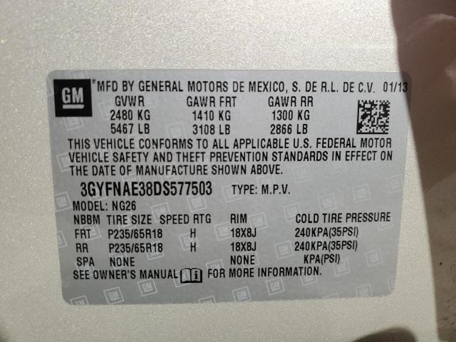 Photo 14 from auction – 2013 CADILLAC SRX with VIN 3GYFNAE38DS577503
