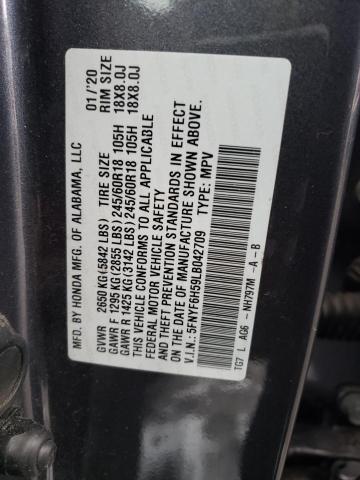 Photo 14 from auction – 2020 HONDA PILOT EXL with VIN 5FNYF6H59LB042709