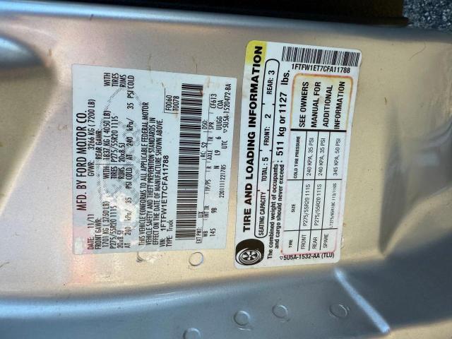 Photo 10 from auction – 2012 FORD F150 SUPER with VIN 1FTFW1ET7CFA11788