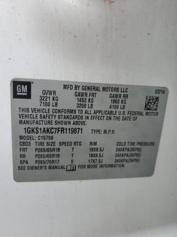 Photo 14 from auction – 2015 GMC YUKON SLE with VIN 1GKS1AKC7FR119871