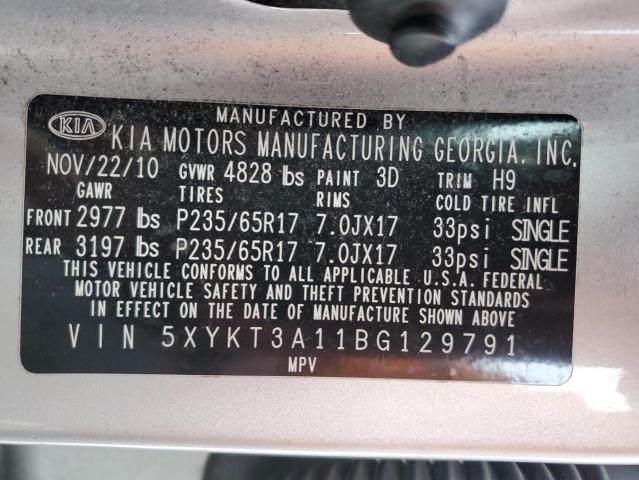 Photo 14 from auction – 2011 KIA SORENTO BA with VIN 5XYKT3A11BG129791