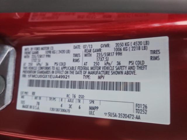 Photo 10 from auction – 2014 FORD ESCAPE SE with VIN 1FMCU0GX1EUA49921