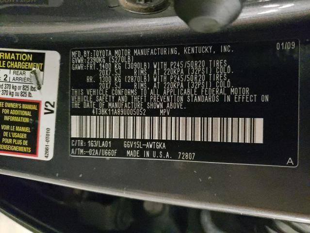 Photo 14 from auction – 2009 TOYOTA VENZA with VIN 4T3BK11A89U005052
