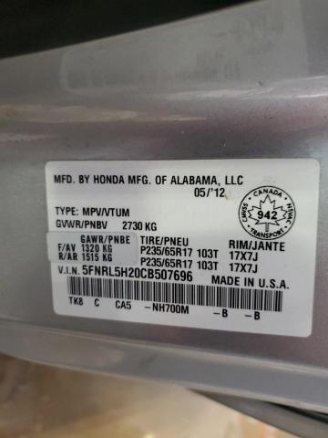 Photo 14 from auction – 2012 HONDA ODYSSEY LX with VIN 5FNRL5H20CB507696