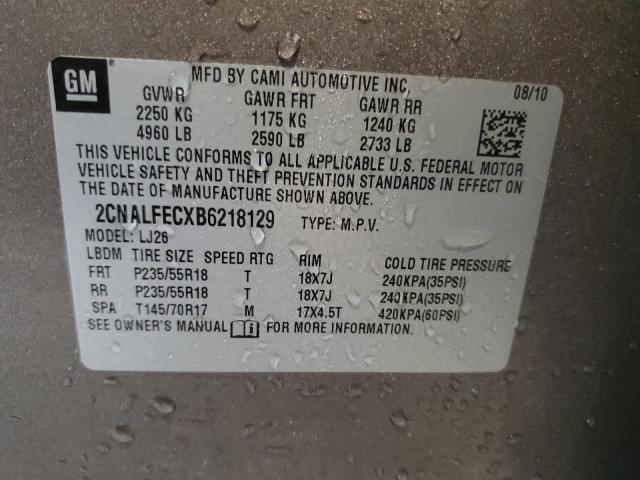 Photo 14 from auction – 2011 CHEVROLET EQUINOX LT with VIN 2CNALFECXB6218129
