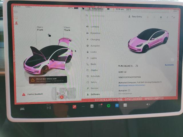 Photo 9 from auction – 2023 TESLA MODEL 3 with VIN 5YJ3E1EA3PF587618