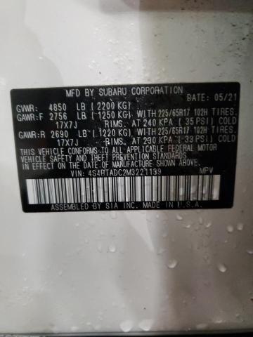 Photo 14 from auction – 2021 SUBARU OUTBACK PR with VIN 4S4BTADC2M3221139