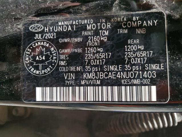 Photo 14 from auction – 2022 HYUNDAI TUCSON SEL with VIN KM8JBCAE4NU071403