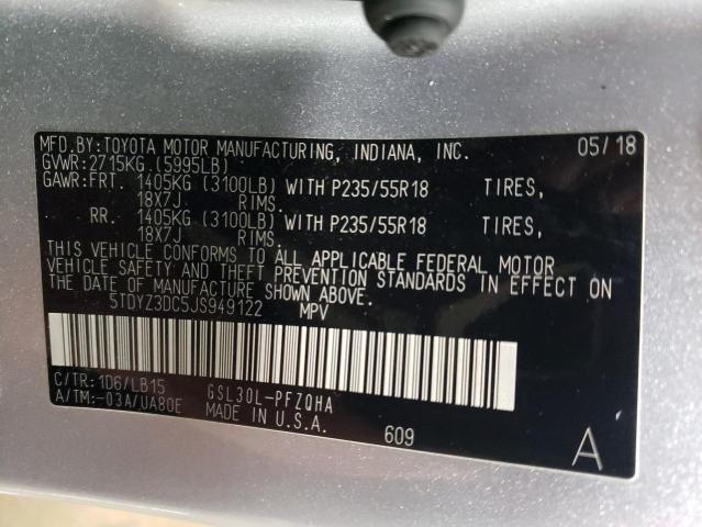 Photo 14 from auction – 2018 TOYOTA SIENNA XLE with VIN 5TDYZ3DC5JS949122